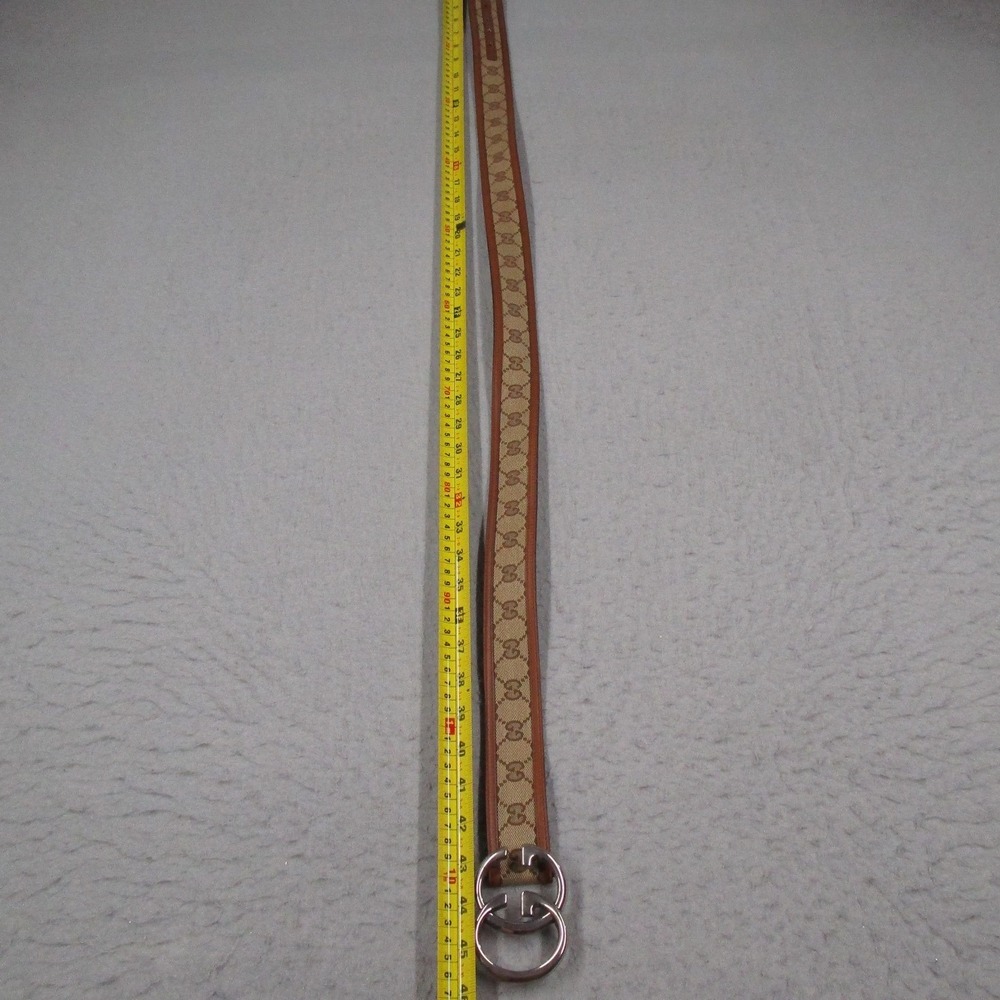Gucci GG Supreme Canvas Interlocking G Buckle Belt Brown Leather 259982 100-40 - Picture 8 of 9